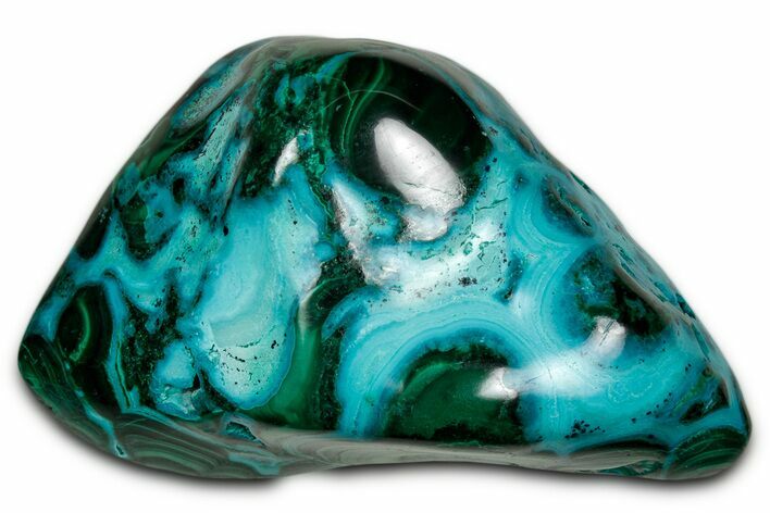 Vibrant Polished Malachite with Chrysocolla - DR Congo #336846